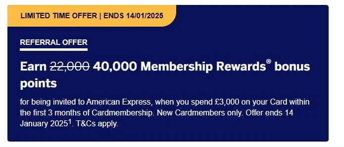 Amex Gold Credit Card Referral Offer Screenshot