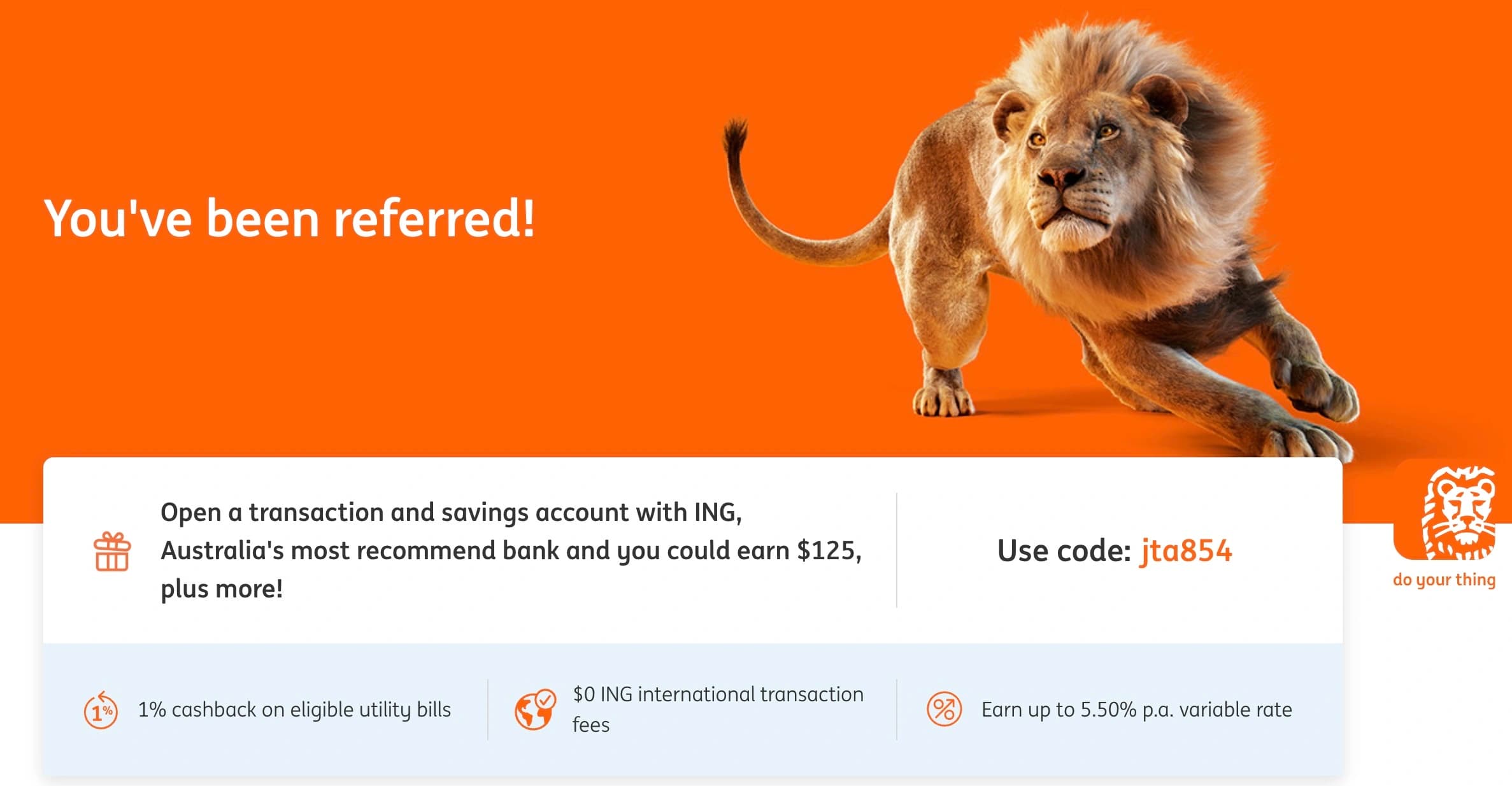 ING Referral Program Screenshot