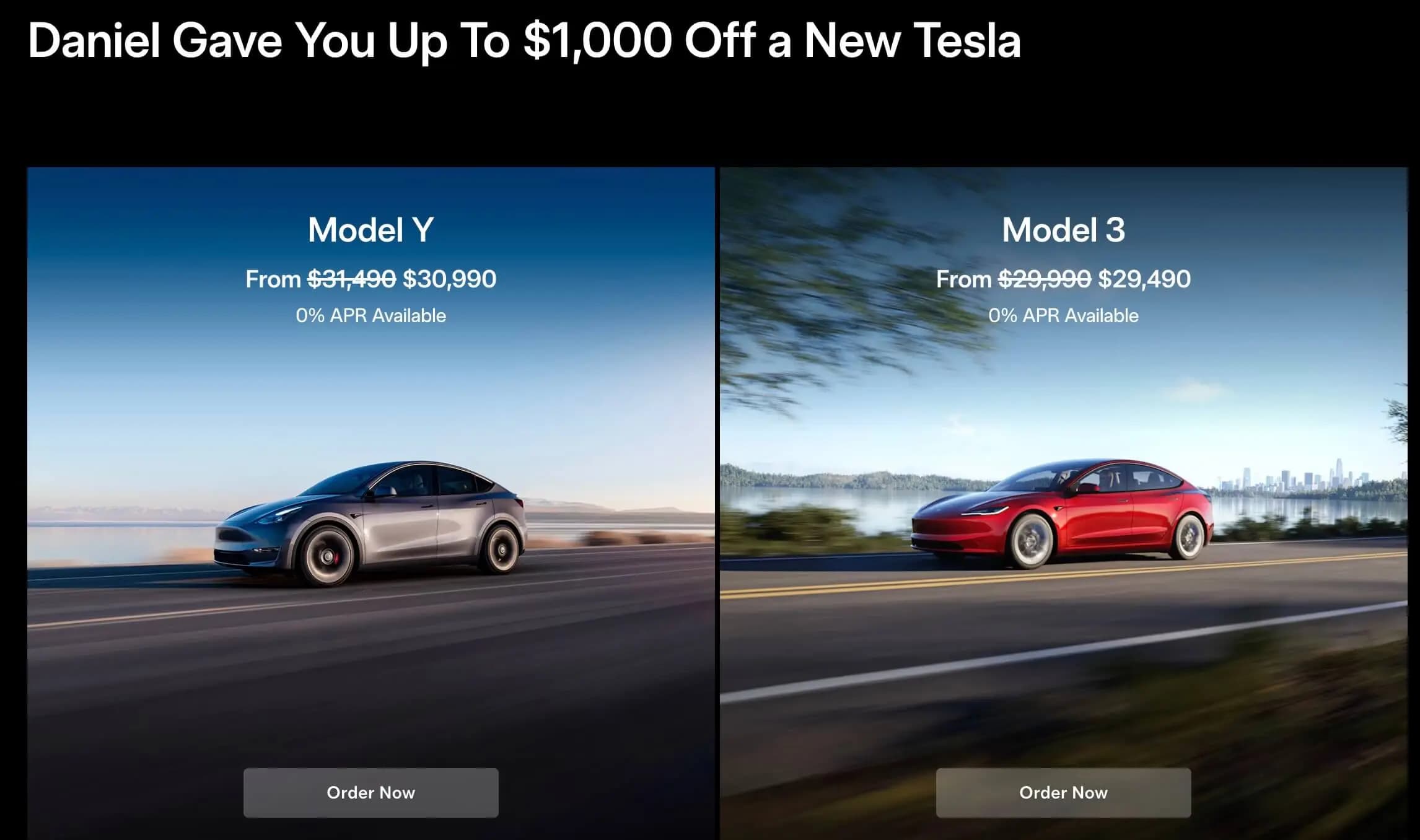 Tesla Referral Program Screenshot